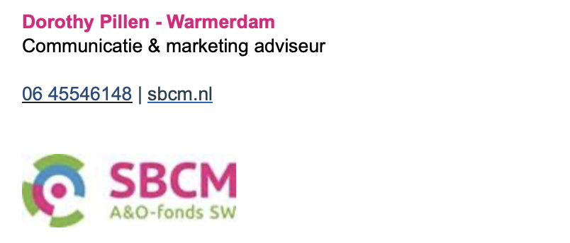 Email handtekening SBCM
